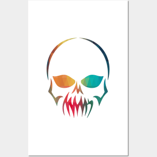 Abstract skull rainbow design Posters and Art